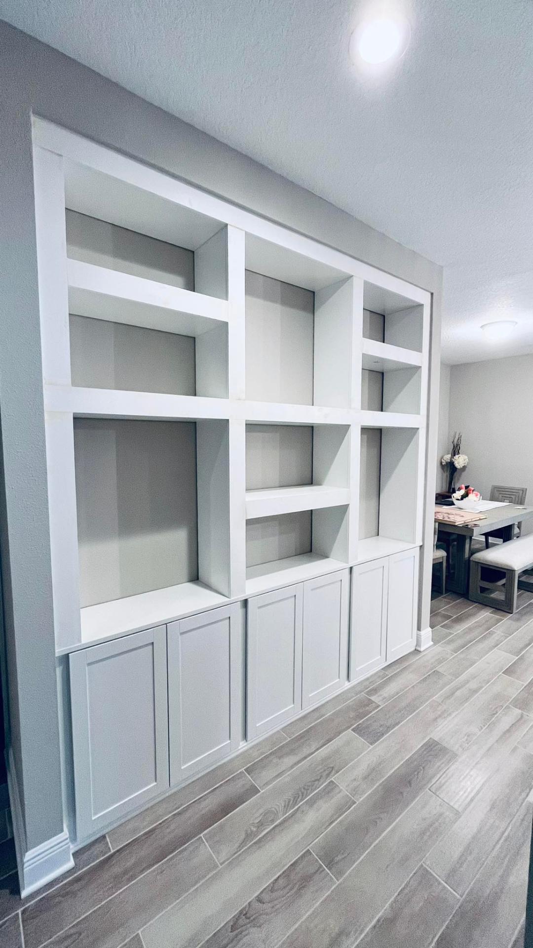 After — Built-in shelving
