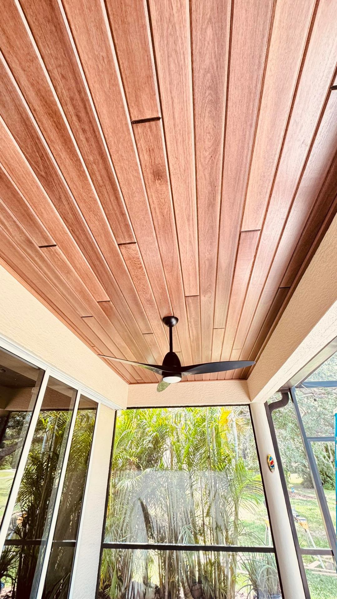 After — Wood ceiling install