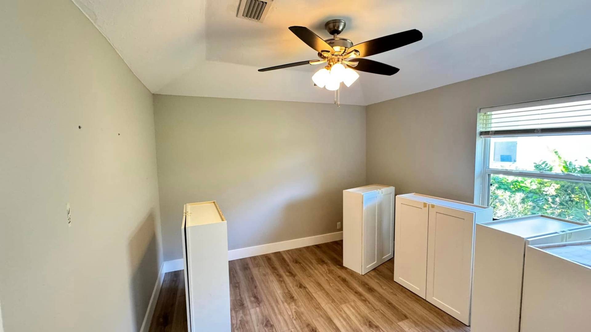Before — Custom cabinet wall