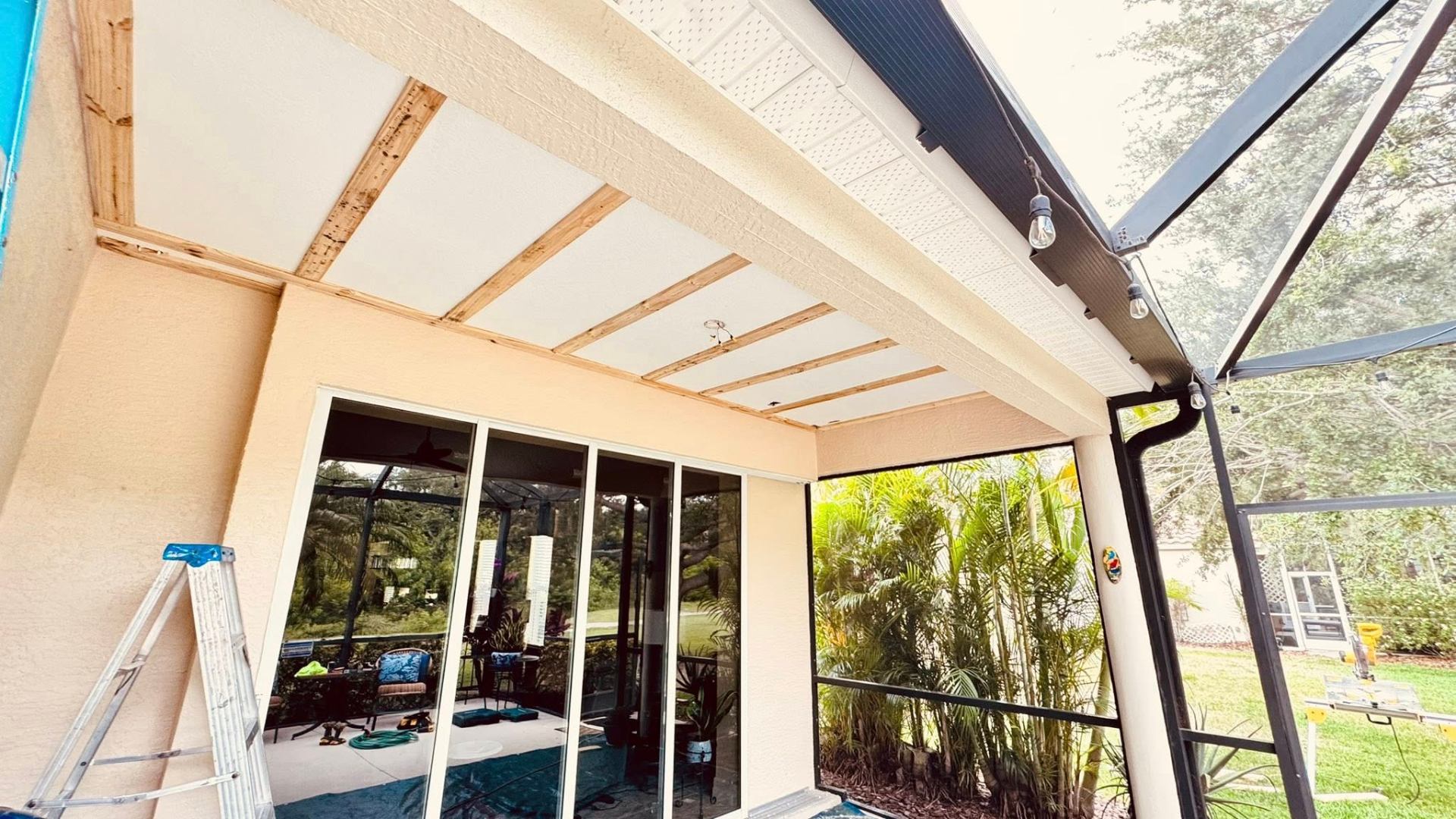 Before — Wood ceiling install
